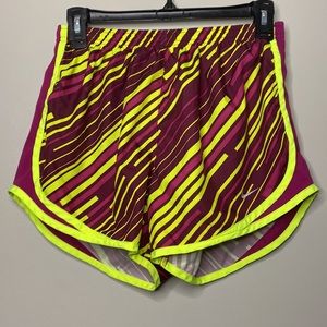Nike Dri-Fit Purple and Yellow Running Shorts Size Medium
